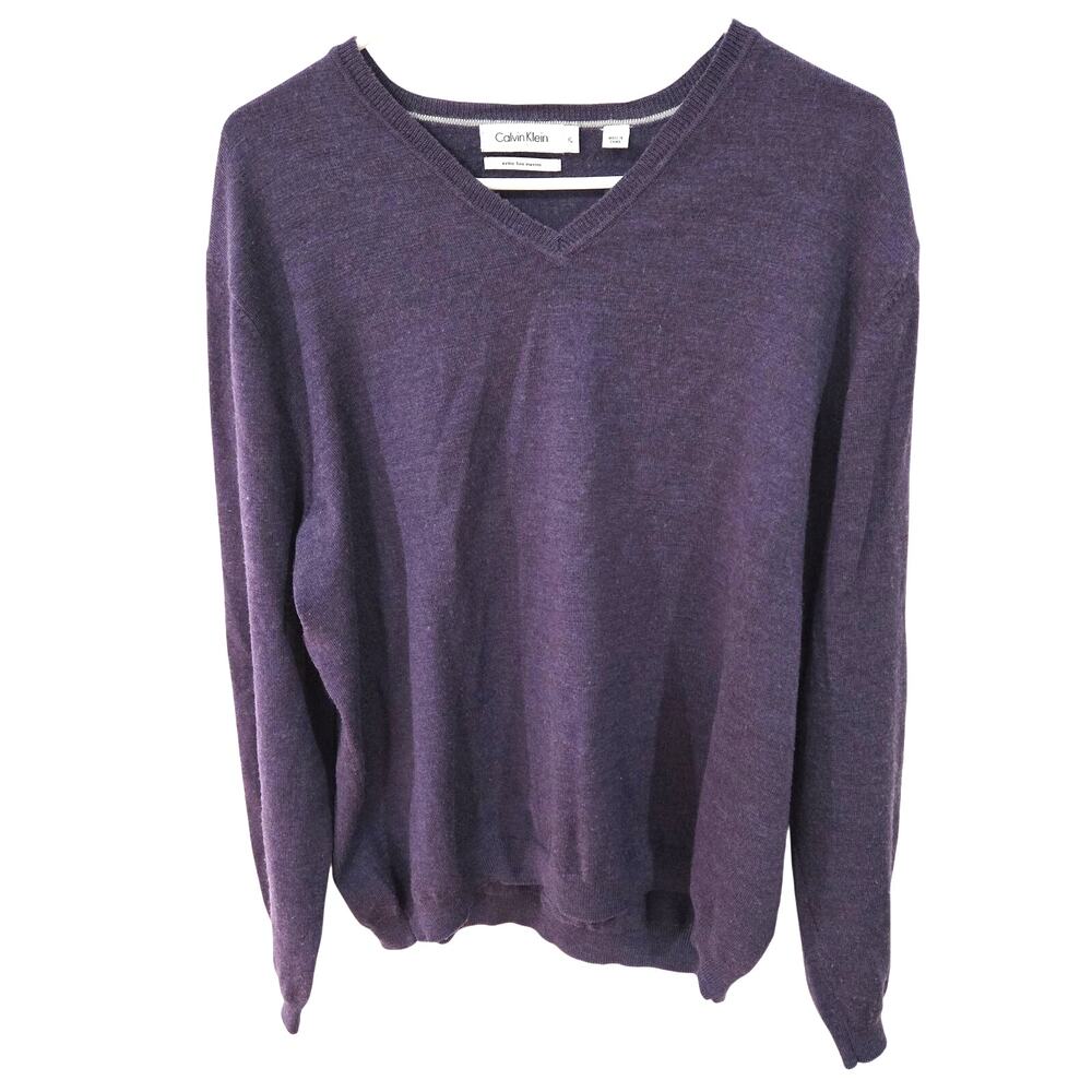 Calvin Klein Sz XL Mens Purple Pullover Sweater